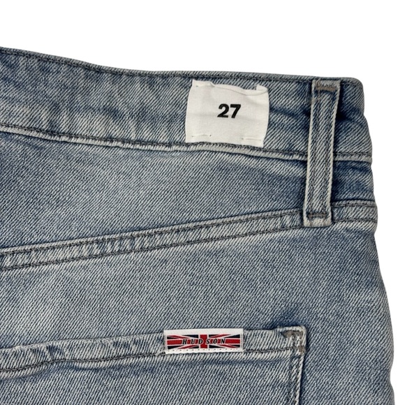 HUDSON RELAXED PARKLIFE HIGH RISE LIGHT WASH BLUE DENIM JEAN SHORTS - Picture 8 of 11